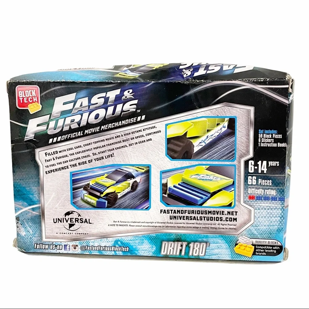 Block Tech Fast & Furious Burning Rubber Block Set New NWT‎